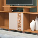 Ver imagem 7 de Estante Decorativo Mdp/mdf Porta com Dobradiças Laterais Jida Tv até 47 Pol Cinamomo/off White G26 -