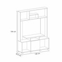 Ver imagem 4 de Estante Decorativo Mdp/mdf Porta com Dobradiças Laterais Jida Tv até 47 Pol Cinamomo/off White G26 -