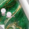 Papel de Parede Painel 3D Mármore Branco Dourado Verde 1,5M Auto Colante Lavável Revestimento Brilho - 4