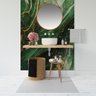 Papel de Parede Painel 3D Mármore Branco Dourado Verde 1,5M Auto Colante Lavável Revestimento Brilho - 2
