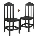 Ver imagem 2 de Kit 2 Cadeiras em Madeira Maciça Suporta até 120kg Preto Safira Shop Jm