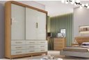 Ver imagem 1 de Guarda Roupa Buriti 3 Portas 9 Gavetas Cinamomo/off White - Novo Horizonte