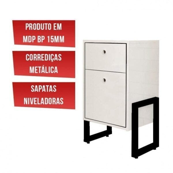 Conjunto Home Office Industrial 2 Peças Escrivaninha Porto 90cm com Gaveteiro - 9
