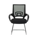 Ver imagem 3 de Kit 2 Cadeiras Escritório Basic Diretor Fixa Tela Mesh Preta Base Cromada