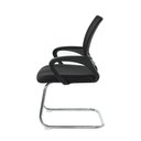 Ver imagem 4 de Kit 2 Cadeiras Escritório Basic Diretor Fixa Tela Mesh Preta Base Cromada