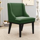 Ver imagem 2 de Kit 6 Cadeiras Estofadas para Sala de Jantar Base Fixa de Madeira Preto Lia Suede Verde - Ibiza