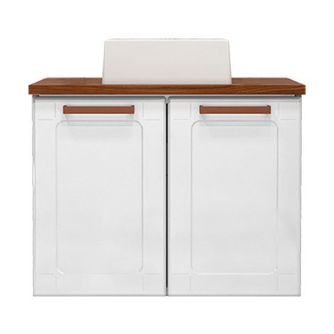 Balcão Gabinete com Cuba para Banheiro 2 Portas Natura Branco Bertolini
