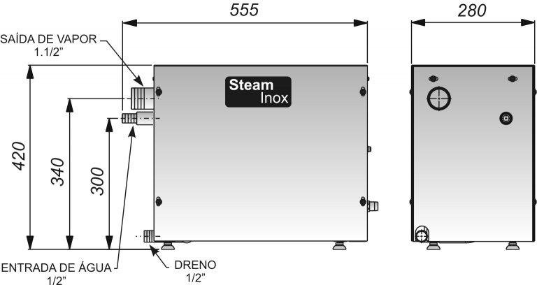 Sauna Steam Inox 12kw 220v Bif + Quadro e Kit Sodramar - 5