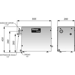 Sauna Steam Inox 12kw 220v Bif + Quadro e Kit Sodramar - 5