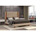 Ver imagem 2 de Cama King Japonesa 210cm Pés Madeira Haru Linho Bege - Sallar Home