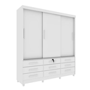 Ver imagem 2 de Guarda Roupa Chicago 3 Portas 9 Gavetas com Pés Móveis Tcil