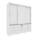 Ver imagem 2 de Guarda Roupa Chicago 3 Portas 9 Gavetas com Pés Móveis Tcil