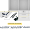 Ver imagem 5 de Guarda Roupa Chicago 3 Portas 9 Gavetas com Pés Móveis Tcil
