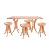 Conjunto Mesa Retangular e 4 Banquetas Baixas Madeira Maciça Rima Madebal - 1