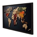 Ver imagem 1 de Quadro Decorativo Mapa Mundo Especiarias em Moldura Caixa TaColado Moldura Trad 1cm Preta sem Vidro