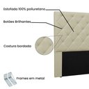 Ver imagem 3 de Cabeceira Casal Dora 140cm Estofada Fixação no Box Estrutura Mdf-mdp Corino Creme Loja Sheep