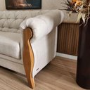 Ver imagem 3 de Sofá 3 Lugares Living Bege Capitonê com Pés de Madeira Adhara - Larbelle