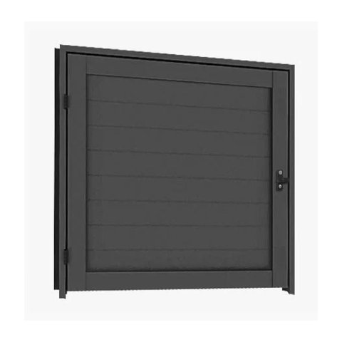 Portinhola Alumínio Preto Abrigo Lambril Fechada Maxx - 80x80