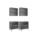 Ver imagem 4 de Cozinha Completa Bella 5 Peças (2 Armários + 2 Balcões + 1 Painel Ripado) Freijo-titanium - Mgm