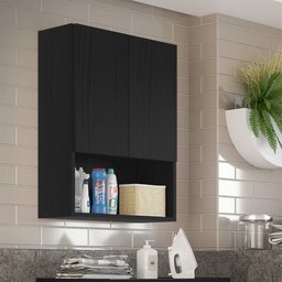 Armário Lavanderia com 2 Portas Ibiza Multimóveis Preto - 1