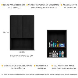 Armário Lavanderia com 2 Portas Ibiza Multimóveis Preto - 4