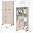 Ver imagem 4 de Guarda Roupa Infantil Apolo 3 Portas 3 Gavetas Areia Fosco - Reller