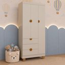 Ver imagem 5 de Guarda Roupa Infantil Apolo 3 Portas 3 Gavetas Areia Fosco - Reller