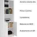 Ver imagem 2 de Armário Estante Alto para Escritório Home Office ME4110 MDP Branco - Gran Belo