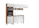 Ver imagem 1 de Armário de Cozinha com Balcão sem Tampo 9 Portas 1 Gaveta Atenas - Cinamomo Branco - Aramoveis