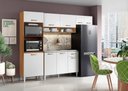 Ver imagem 3 de Armário de Cozinha com Balcão sem Tampo 9 Portas 1 Gaveta Atenas - Cinamomo Branco - Aramoveis