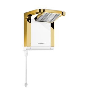 Chuveiro Lorenzetti Acqua Star - Branco - 220v:dourado Brilho