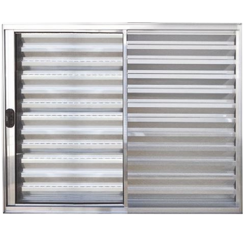 Janela Veneziana 3 Folhas Alumínio Brilhante Modular:100 x 150
