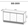 Balcão Buffet 3 Portas com Espelho Bb2609 Natural - 4