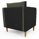 Ver mais imagens de Kit 2 Poltronas Aviv para Sala Escritório Recepção Linho Verde Premium Easy Clean Corino Marrom Prem