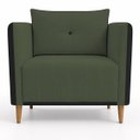 Ver imagem 3 de Kit 2 Poltronas Aviv para Sala Escritório Recepção Linho Verde Premium Easy Clean Corino Marrom Prem