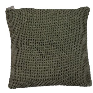 Capa de Almofada Trico Rustico Verde Escuro 45x45