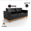 Ver imagem 6 de Sofá 03 Lugares Juliette Corano Base Madeira Castanho - D'Rossi