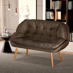 Namoradeira Sênior Decorativa P Recepção Consultório Suede:marrom Suede - 1