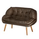 Ver imagem 2 de Namoradeira Sênior Decorativa P Recepção Consultório Suede:marrom Suede