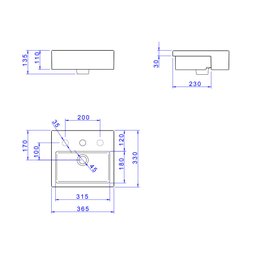 Cuba Semiencaixe Ret 360x325mm Branco - Deca Deca Loucas - 2