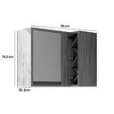 Ver imagem 3 de Armário Aéreo Cozinha Modulado Tempranillo Canto Reto C/ 1 Porta 98cm Amendoa/off White - Ronipa