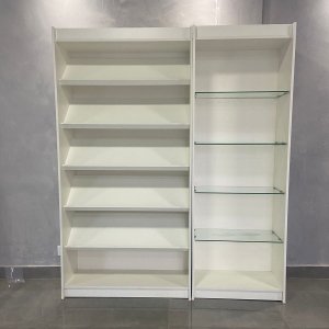 Kit Prateleira Vidro e Estante Sapateira Branco 185x156x32cm - Deep