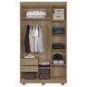 Guarda Roupa Lion 3 Portas 2 Gavetas com Pés - Lanza:Noce Bronze - 2