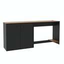 Ver imagem 4 de Conjunto de Escritório 2 Peças Smart Office Mesa e Aparador Buffet - Preto e Cedro