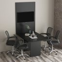Ver imagem 1 de Kit com Mesa para Reunião 4 Lugares e Painel para TV até 32 Polegadas Preto