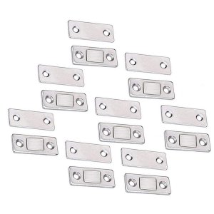 Fecho Magnetico Ima Inox Trava Fecha Armario Gaveta 8 Peças Porta Janela Forte Resistente Ultrafino 