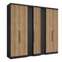 Ver imagem 2 de Guarda-Roupa Casal 7 Portas 4 Gavetas 250x55x233cm Selecto Yescasa Marrom Preto/Capuccino