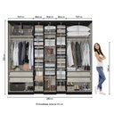 Ver imagem 3 de Guarda-Roupa Casal 7 Portas 4 Gavetas 250x55x233cm Selecto Marrom Preto/Capuccino