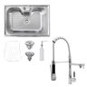 Kit Cuba Gourmet Cozinha Aço Inox 60x42cm e Torneira Gourmet Monocomando 2187 com Acessórios - 1
