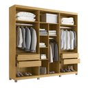Ver imagem 4 de Guarda-Roupa 6 Portas 4 Gavetas Pervoi Bege/Ipê/Sabbia